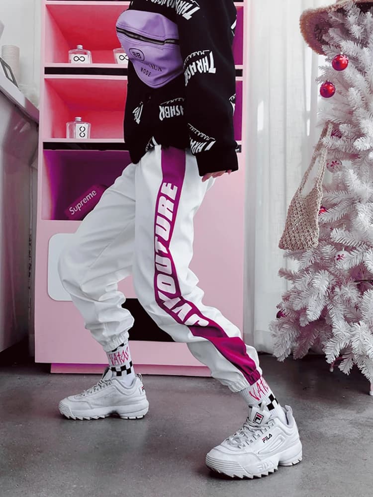 Nouveau pantalon harem hip-hop 2026 pour femme, taille haute, mode, jogging décontracté noir