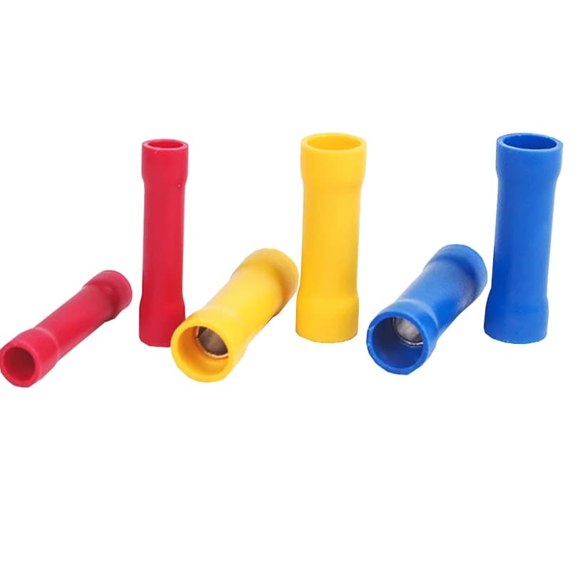 50/100 pièces Connecteur à sertir pour raccordement bout à bout, terminal de câblage électrique droit isolé en cuivre BV1.25 BV2 BV5