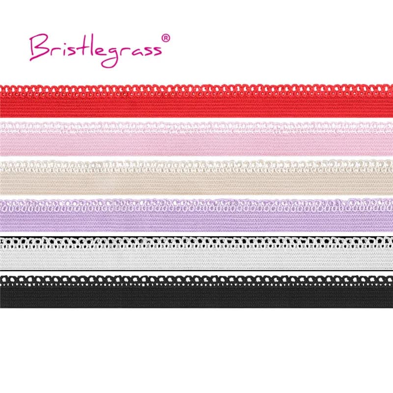 BRISTLEGRASS 2 5 10 Yard 3/8" 10mm Picot Loop Lace Trim Elastic Decorative Spandex Band Tape Underwear Lingerie DIY Sewing Craft