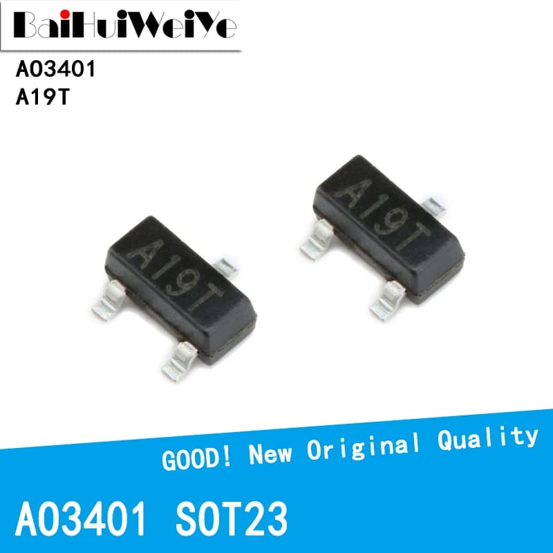 Jeu de puces IC MOSFET MOSFT, 50 pièces/lot, AO3401 3401 A19T AO3401A 3401 SOT23 SOT-23 SMD, nouveau et Original