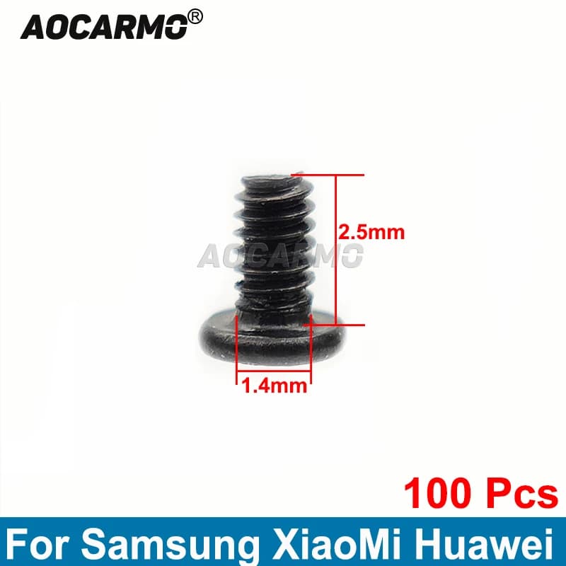 Aocarmo-Vis de cadre central pour carte mère, noir et argent, 2,2 intérieur pour OnePlus, Xiaomi, Huawei, Samsung, 1.4mm x 2.5mm