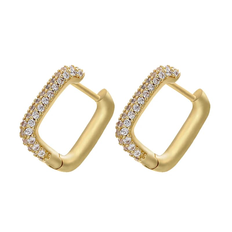 Boucles d'oreilles créoles, couleur or, couleur argent, petites boucles d'oreilles créoles, boucles d'oreilles arc-en-ciel en cristal pour femmes, bijoux de mode, vente en gros : VE144