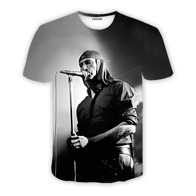 T-shirt homme/femme, style Harajuku, décontracté, avec impression 3D, bande Laibach, Hip Hop
