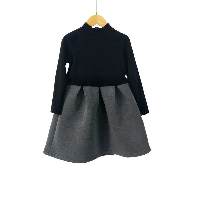 Robe d'Hiver en Velours Épais pour Fille, Tenue de Princesse Décontractée avec Nministériels d Cousu, Vêtements pour Enfant de 3, 5, 7, 9, 12 et 15 Ans