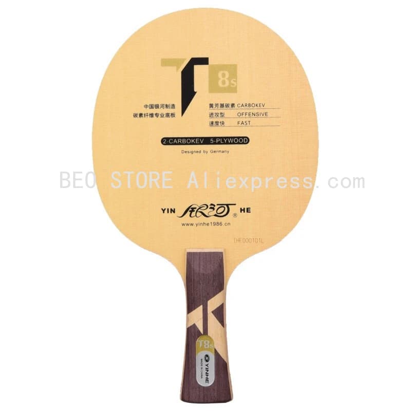 Lame de tennis de table Yinhe Galaxy T-8S T8S authentique (T8s, 5 couches de bois + 2 couches de carbone) Base de raquette de ping-pong Raquete de ping-pong