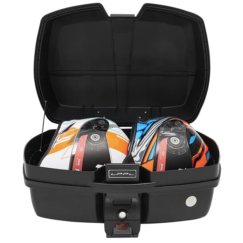 Boîte de queue de tour de moto, valise supérieure avec 2 prédire, bagage multifonctionnel pour scooter, rangement de bagages, 45L