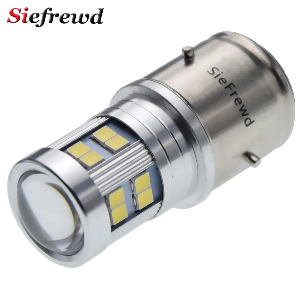 1 pièces BA21D Led phare de moto 6V 12V 24V feux de croisement moto voiture Auto avant ampoule Scooter cyclomoteur Globe lumière 6000k