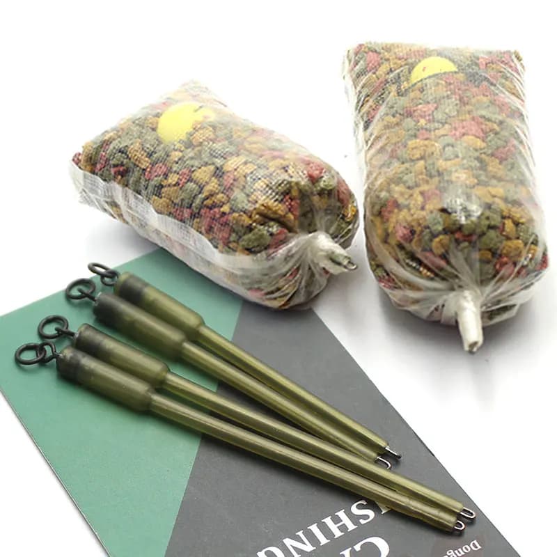 Tiges de sac en PVA pour la pêche à la carpe, 8 pièces, tiges de sac solides, insertion de plomb, Terminal d'extrémité, matériel en maille, tige de sacs solides