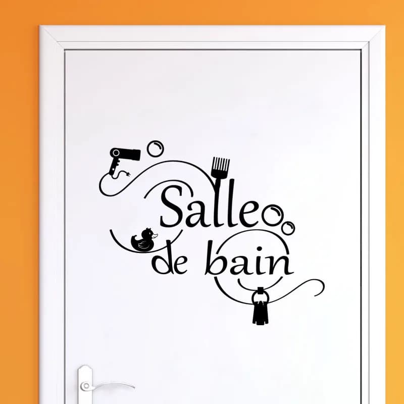 Autocollant de porte de bain à bulles de canard, autocollant espagnol, décalcomanies simples, décoration d'intérieur