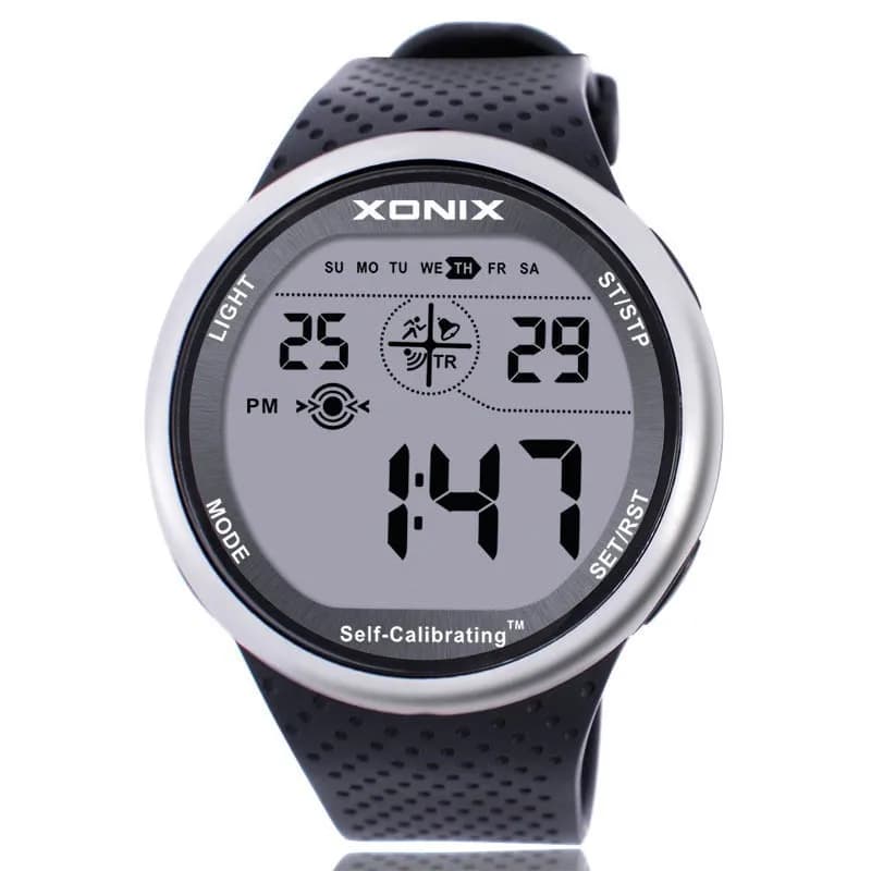 XONIX montre de sport pour hommes auto-calibrage numérique japon Mov't étanche 100m natation plongeur montre-bracelet en plein air grands chiffres