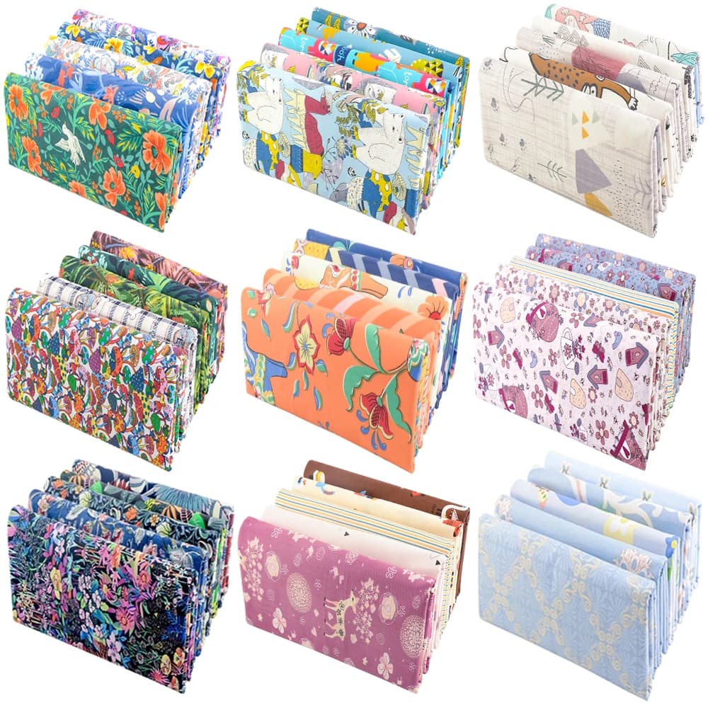 Teramila-Grille imprimée de fleurs en tissu de coton, 5 pièces/paquet, pour robe, couture, patchwork, bricolage, artisanat, courtepointe, travaux grossier