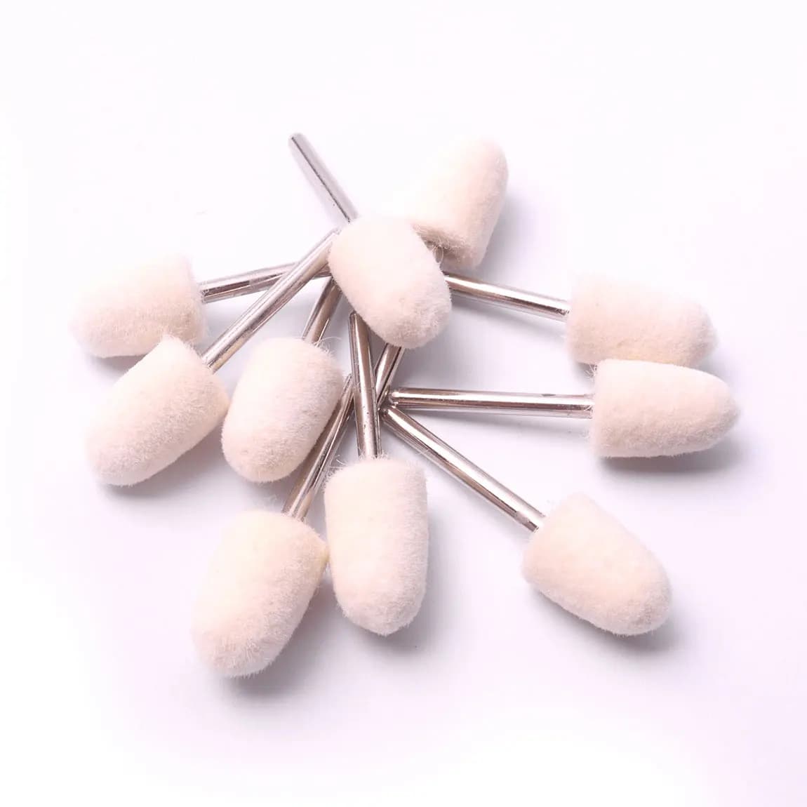 Disques de polissage en feutre de laine, outils à main 4*3mm, tige de tampon de meulage pour perceuse Dremel, roue de meulage rotative 10 pièces/lot