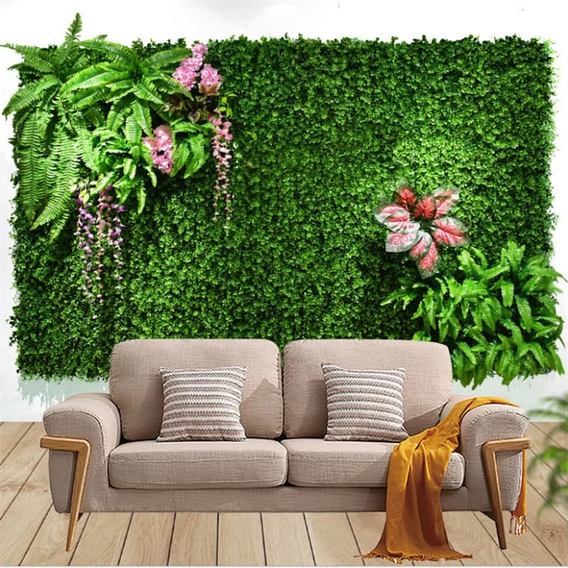 Panneau mural de plantes artificielles vertes 40x60cm, en plastique, pour pelouse extérieure, tapis, décor de maison, arrière-plan de mariage, fête, mur de fleurs d'herbe