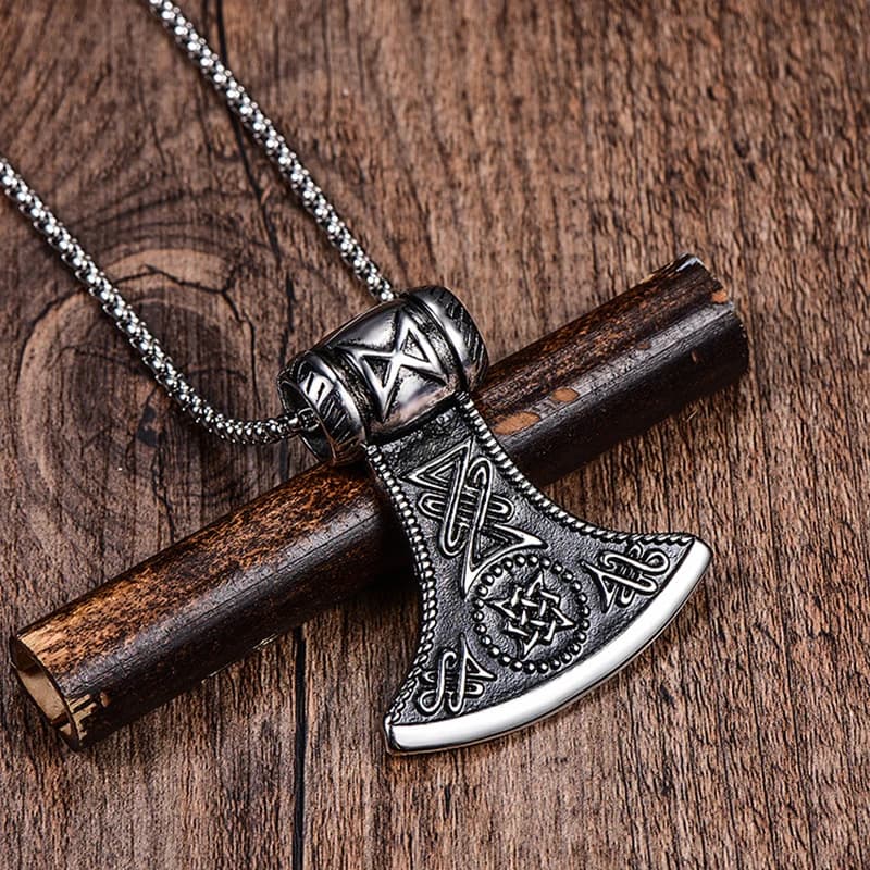Collier pendentif en acier inoxydable pour hommes et femmes, axe viking, personnalité dominatrice, cadeaux de bijoux, mode masculine, SION L, 2021