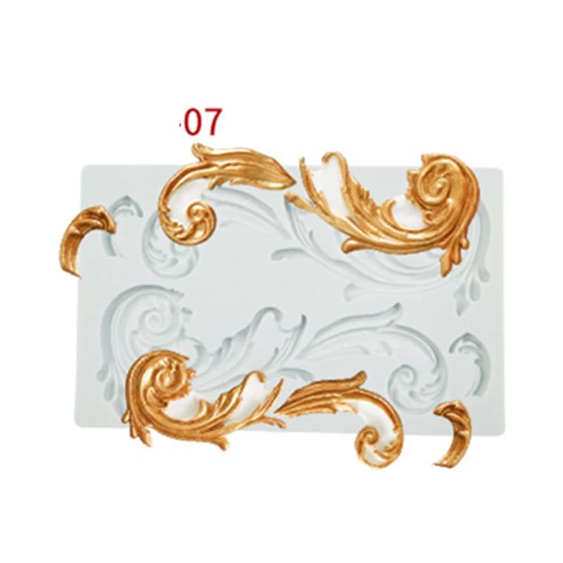 Moules en silicone de style baroque pour l'artisanat irrigation, moules de bordure 3D, outils de décoration de gâteaux en dentelle de fleurs, moule en plâtre de Regina, polymères, instituts, bricolage