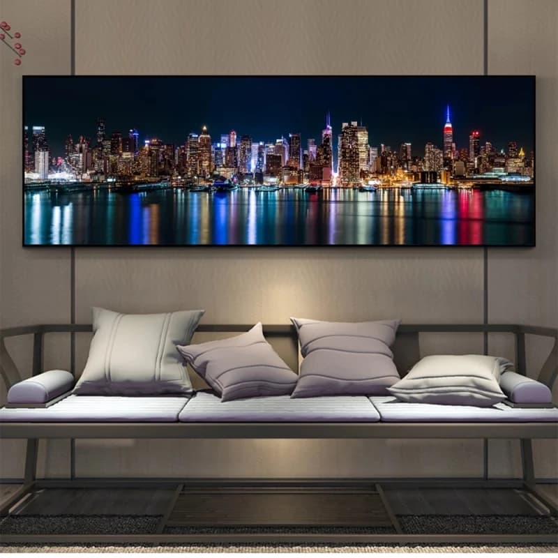 Toile avec vue sur l'horizon de New York, affiches et imprimés d'art sur le mur