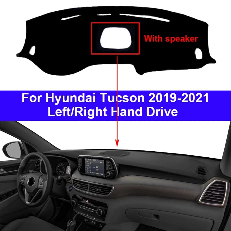 Couverture de tableau de bord de voiture pour Hyundai Tucson, protection de Console RHD LHD, pare-soleil, protection Anti-UV pour Automobile, 2019, 2020, 2021