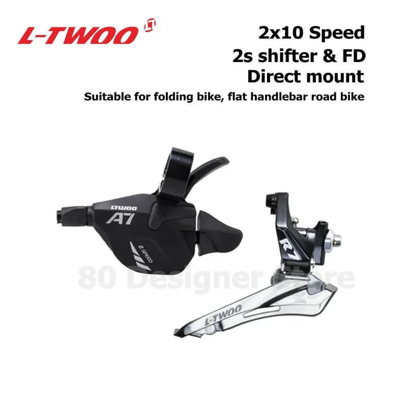 LTWOO-Dérailleur avant R7 2x10, manette de vitesse A7 2S, compatible avec vélo pliant, guidon plat, vélo de route