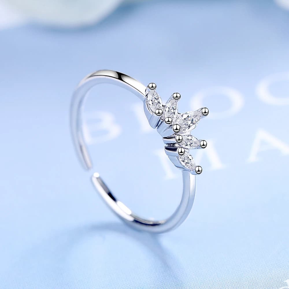 Bague en argent Sterling 925, bague ouverte en cristal de Zircon, cadeau de bijoux Glamour pour femme