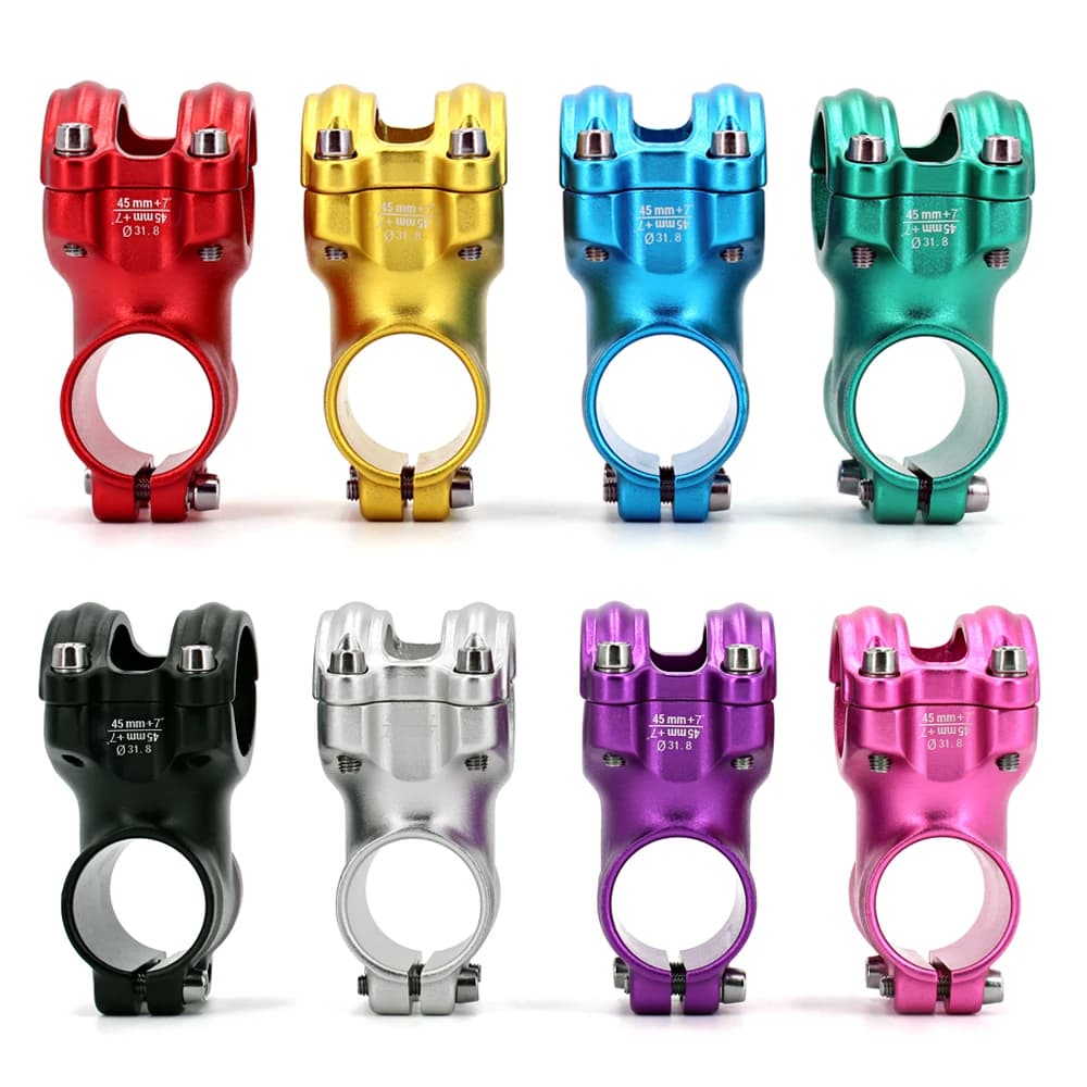 Tige de vélo vtt électrique 7 degrés 45mm 31.8, guidon court, pièces colorées, accessoires de bicyclette