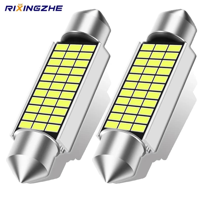 RXZ 2PCS Ampoules LED Festoon C10W C5W Canbus 31/36/39/41MM sans erreur pour éclairage intérieur, ampoules de positionnement, éclairage de plaque d'immatriculation automobile Blanc