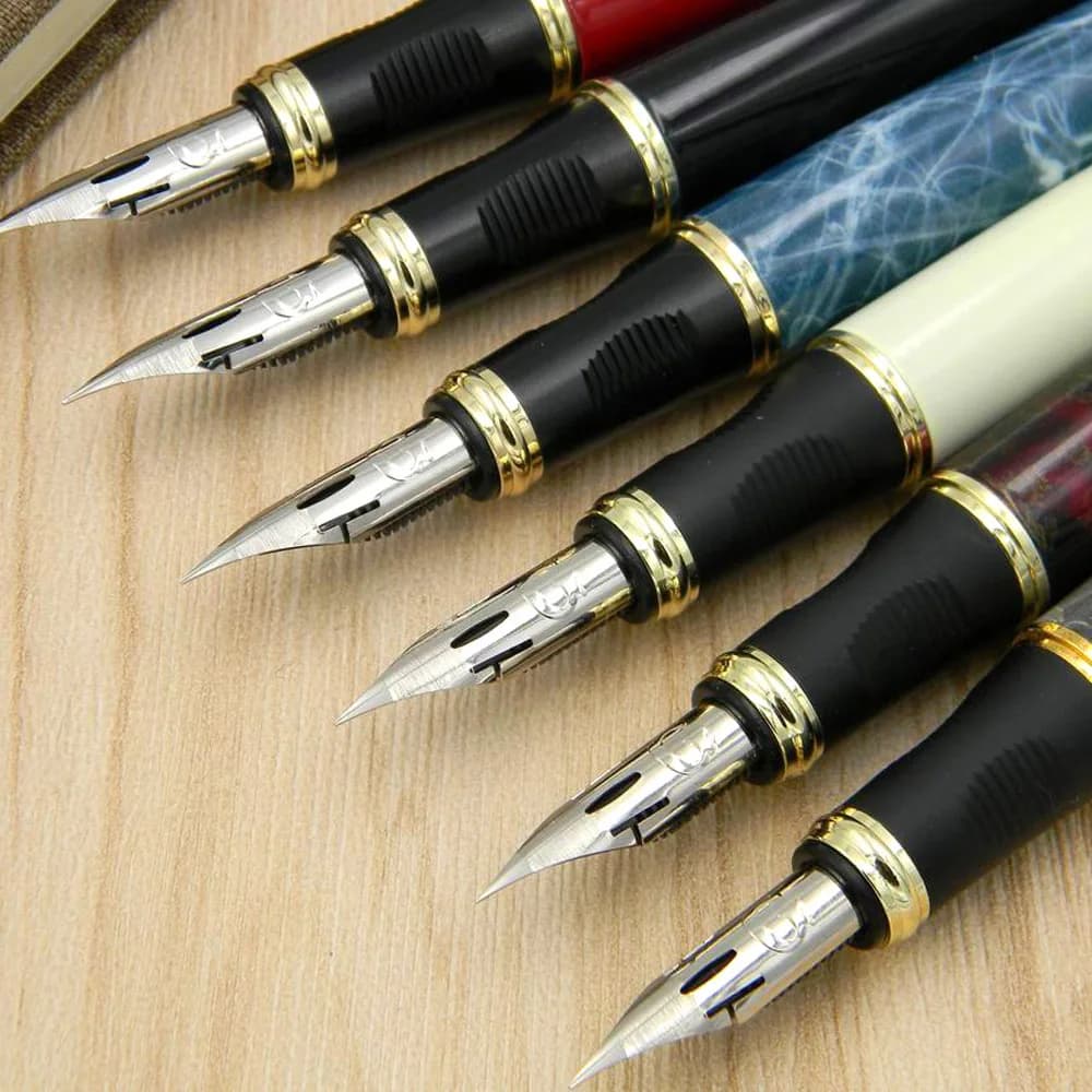 JINHAO 450 G NIB métal doré calligraphie modifiée corps rond corps de fleur stylo plume anglais