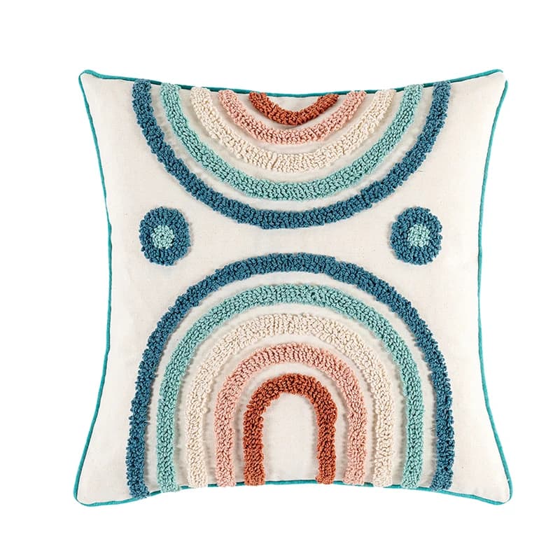 Housse de coussin arc-en-ciel à fleurs, décoration de la maison, pour canapé, chaise, salon, chambre à coucher, 45x45cm/30x50cm