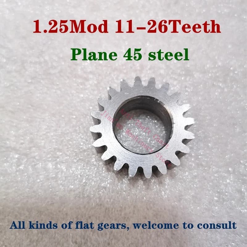 1 pièce Engrenage droit involute en acier 45, module 1.25, 10 11 12 13 14 15 16 17 18 19 20 21 22 23 24 25 26 27 28 29 dents