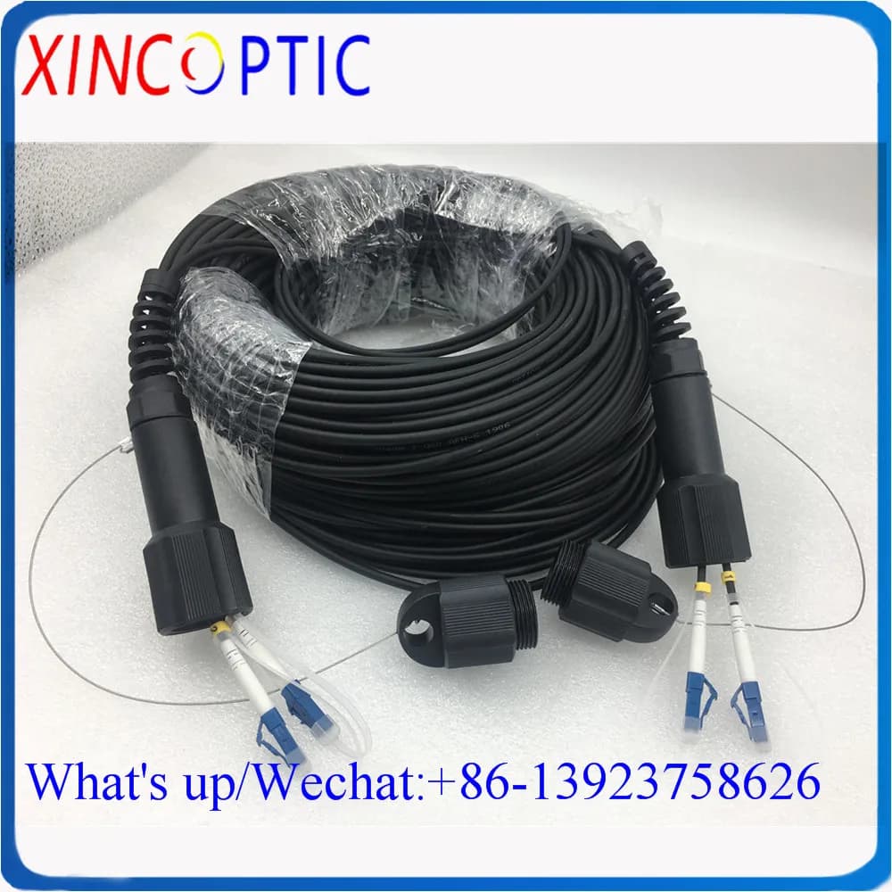 Câble de raccordement Fiber optique, MM 3.0mm 120Mtrs, 2 cœurs 120M, extérieur, étanche OM3-150/300, CPRI LSZH 2C PDLC ST FC SC DVI LC-LC