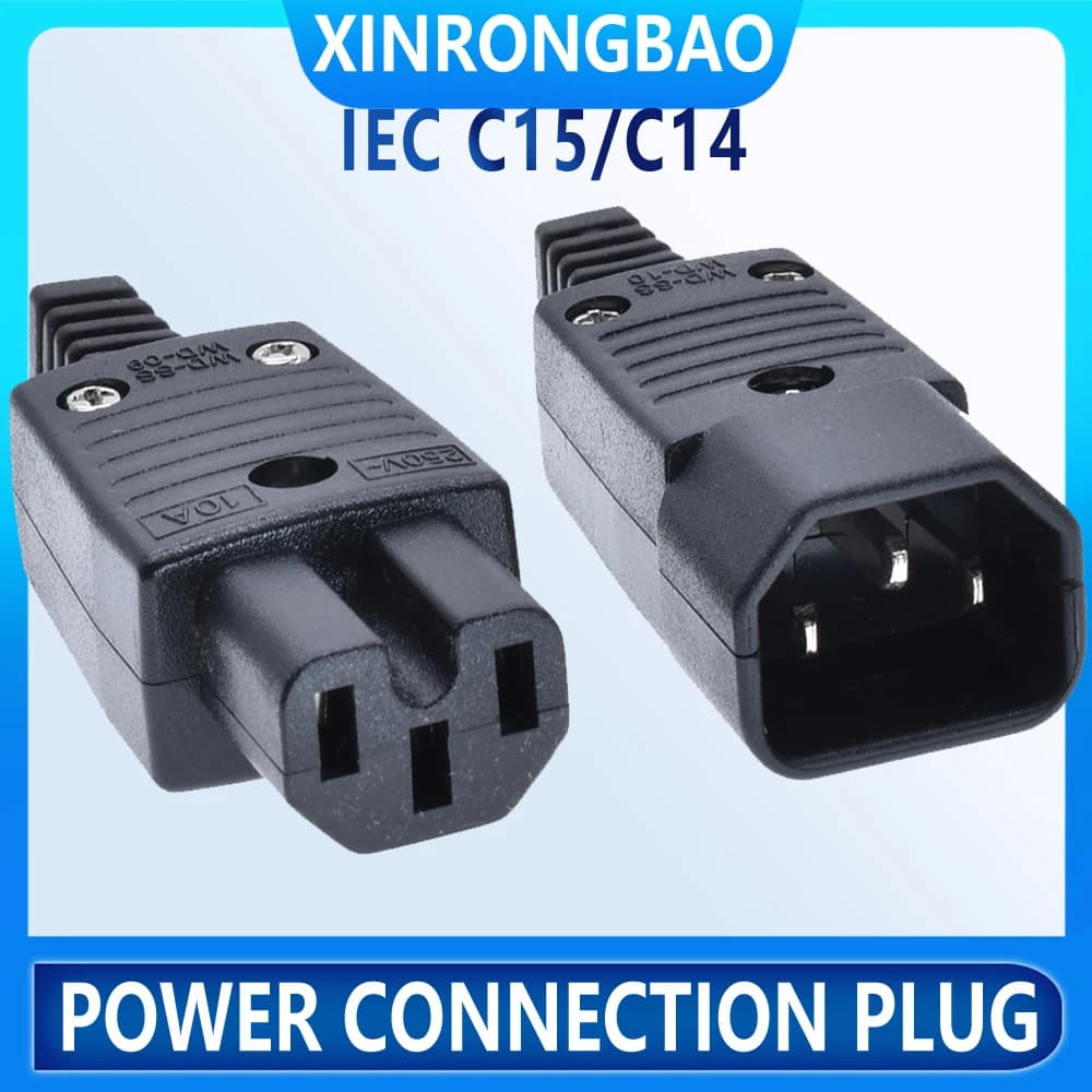 Connecteur d'alimentation IEC C15 C14 10A, adaptateur de prise électrique à 3 broches, câblage femelle mâle, accessoires de travail IC industriels