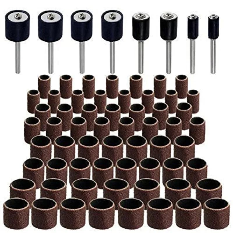 51 pièces/11 pièces, Kit de ponçage à tambour adapté à Dremel, comprend des mandrins à tambour en caoutchouc, Kit de mandrins à tambour, bandes de ponçage