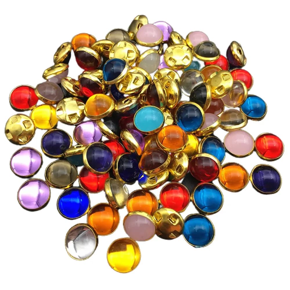 Perles à coudre couleur gelée, 8mm 10mm, avec griffe or/argent, acrylique, bouton de perle rond, coudre sur les strass pour vêtements