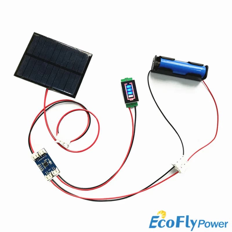 Kit DIY de panneau solaire 5V 5.5V 160mA 250mA 500mA 1W 1.6W 2.5W avec régulateurs de charge de batterie au lithium solaire 5V 1A et écran d'affichage
