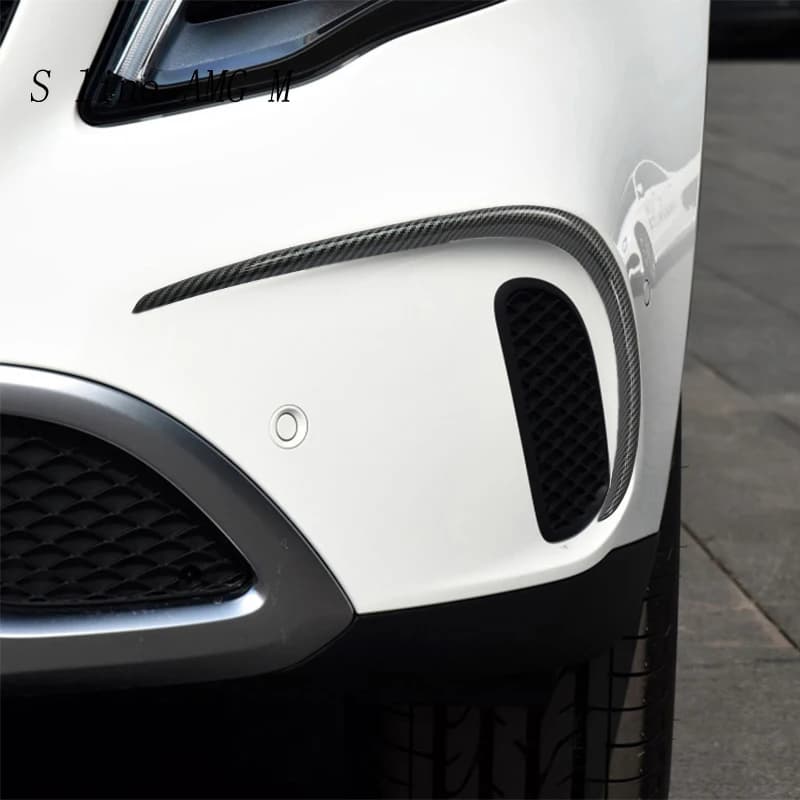 Autocollants de couverture de phares antibrouillard automatiques, lamelles de calandre, fibre de carbone, style de voiture, garniture pour Mercedes Benz Classe GLA, accessoires Xach