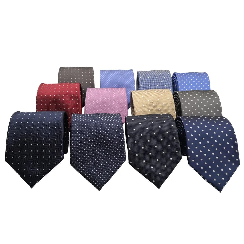 HUISHI 8 cm point cravates maigre mode affaires hommes Polyester microfibre cou cravate à pois à carreaux hommes cravate pour messieurs mariage