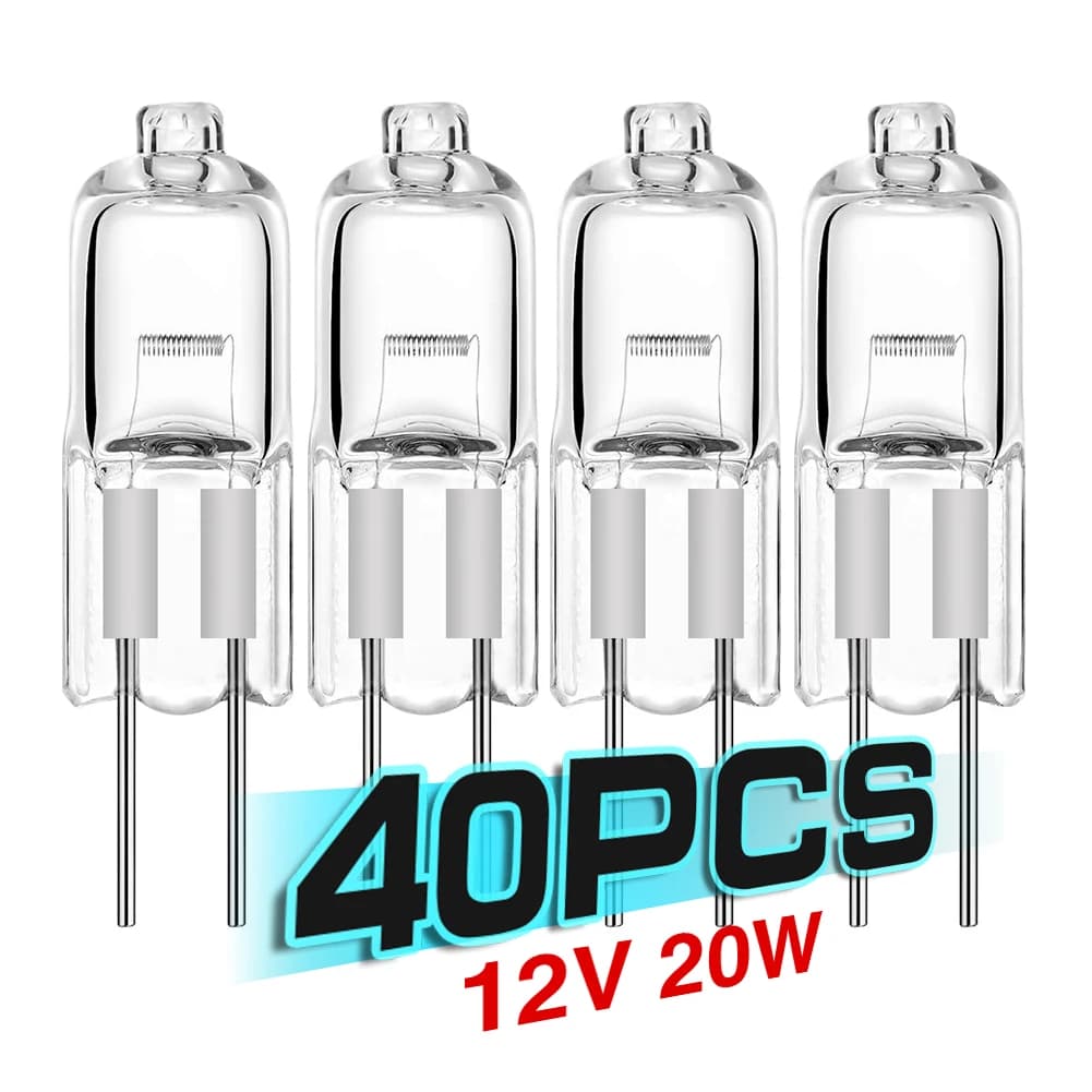 Mini ampoule halogène G4 en tungstène clair de Type JC, ampoule Super brillante, 12V, 20w, AC/DC, 10/20/40 pièces