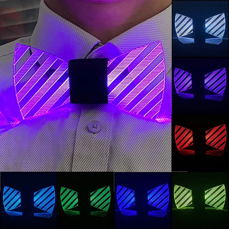 Nministériels d lumineux LED pour hommes, en acrylique Shoous pour masade Tim, costume de soirée, cadeau d'Halloween et de Noël