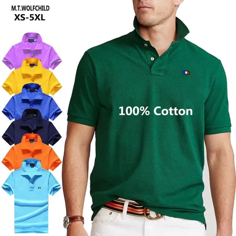 100% Coton Top Qualité D'été Hommes Polos Casual Solide À Manches Courtes Polos zones me Mode Sportif Chemise Hommes Y-XS-5XL