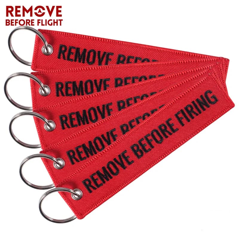 5 pièces rouge retirer avant le feu mode bijoux chaîne porte-clés pour pompiers porte-clés broderie porte-clés personnalisé porte-clés