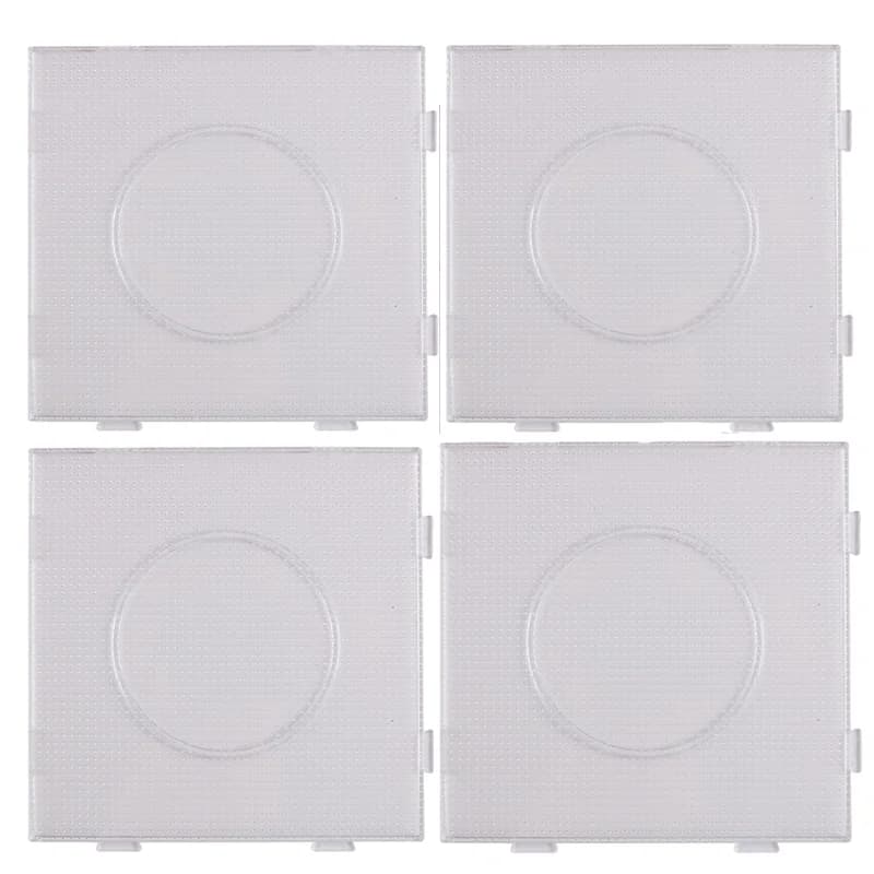 4 pièces 2.6mm Mini Hama fusible perles Transparent grand carré panneaux de perles bricolage matériel modèle fer Perler perles panneau perforé