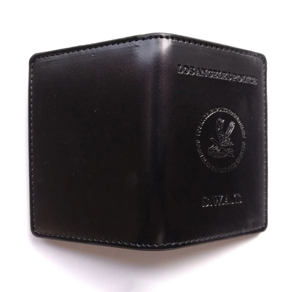 Portefeuilles en cuir noir pour officiers américains, porte-permis de conduire, porte-badge, porte-carte d'identité