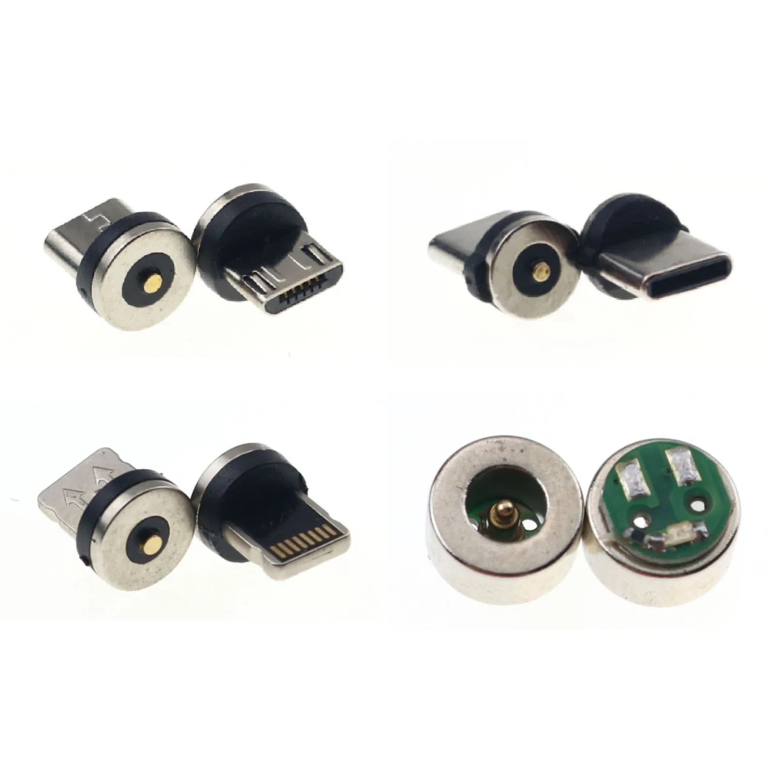 Prise de câble magnétique ronde de type C Micro USB C, prises 8 broches, adaptateur de charge rapide, téléphone Microusb, prise de chargeur magnétique de type C, 1PC
