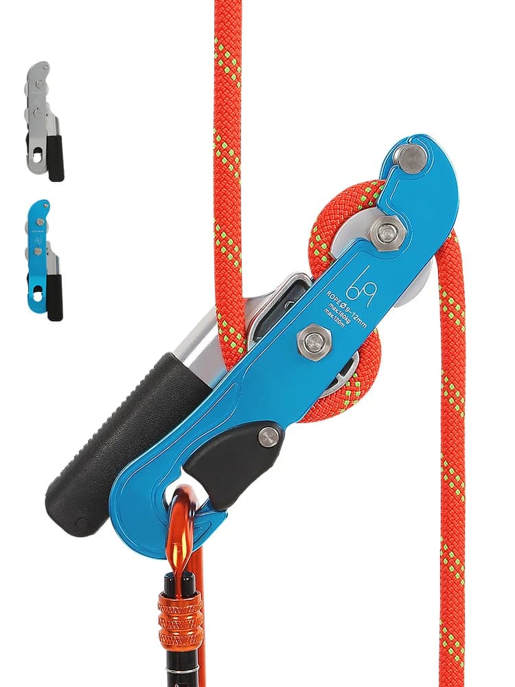 Dispositif de descente pour escalade en plein air, dispositif de rappel à commande manuelle STOP, abaisseur pour descente en pente