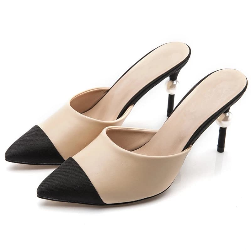 Sandales à talons aiguilles pour femmes, pantoufles pointues Parker, chaussures de mariage, fête féminine, nouveau