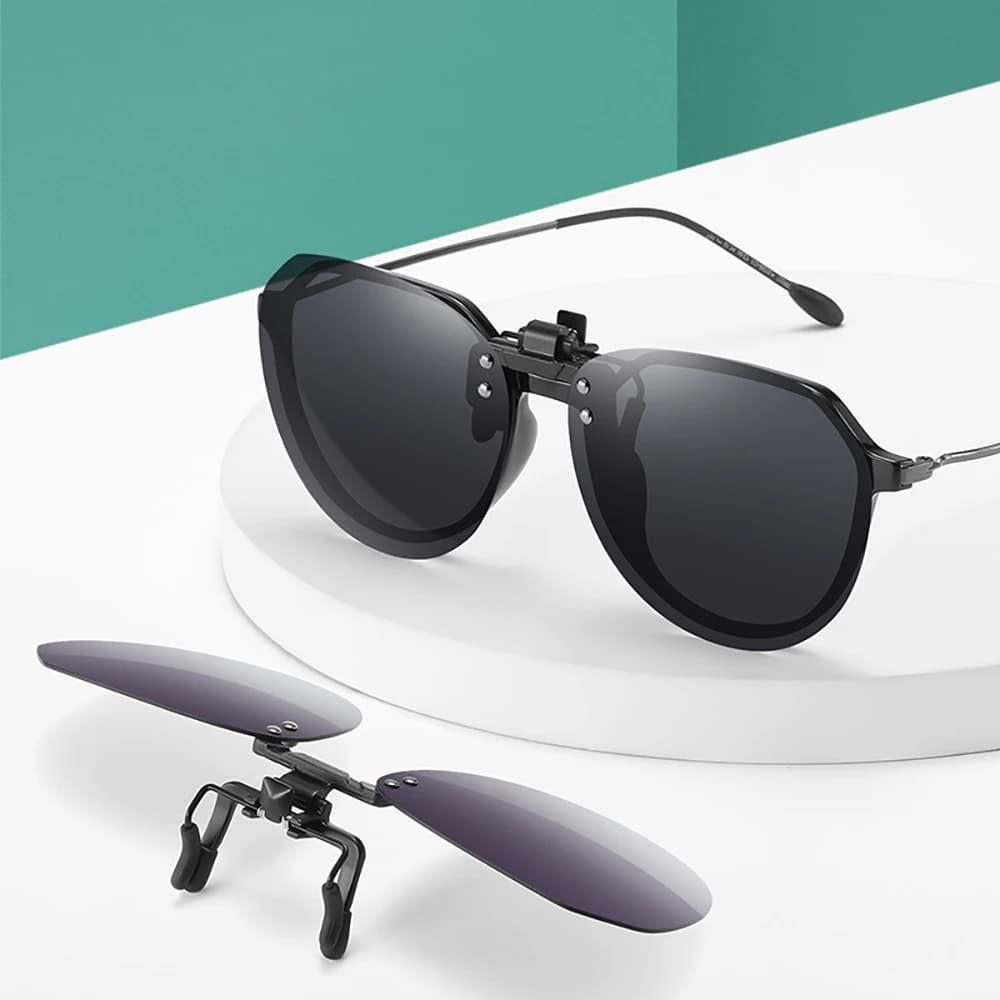 VIVIBEE – lunettes de soleil polarisées à clipser, grande taille, verres gris dégradé, surdimensionnées, pour la conduite, UV400, accessoire de pêche