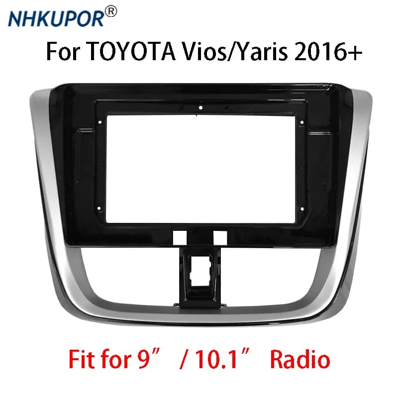 Kit de cadre d'autoradio pour Toyota Vios Yadditif, panneau stéréo Prada, unité principale, Fascia, lunette de montage, 9/10 pouces, 2016 pouces