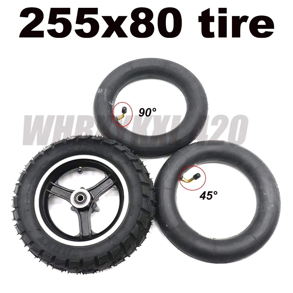 Pneu extérieur et chambre à air TUOVT 10x3 pouces pour trottinette électrique Kugoo M4 Pro 255x80 Tout-terrain 10 pouces 255 * 80
