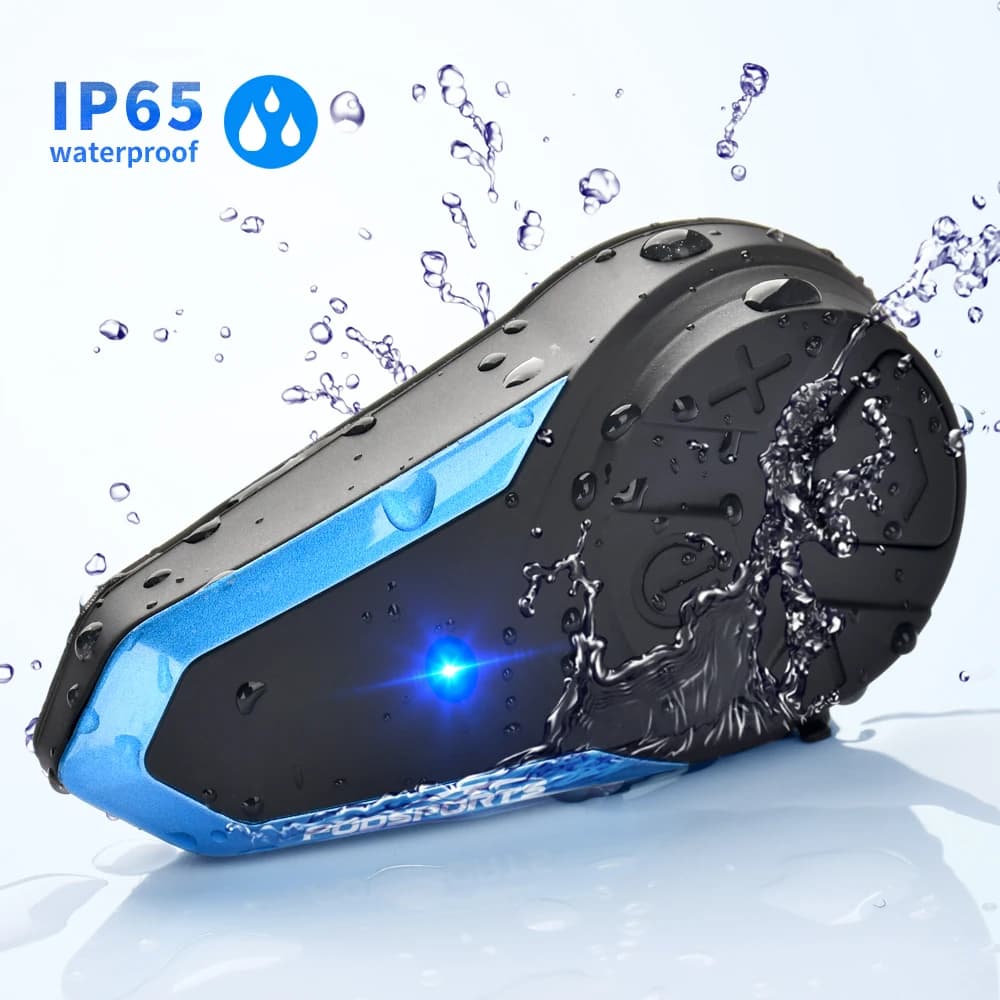 Fodsports BT-S3 Intercom Bluetooth 5.0 pour casque de moto, intercom moto pour 3 motards, 1000M, IP65