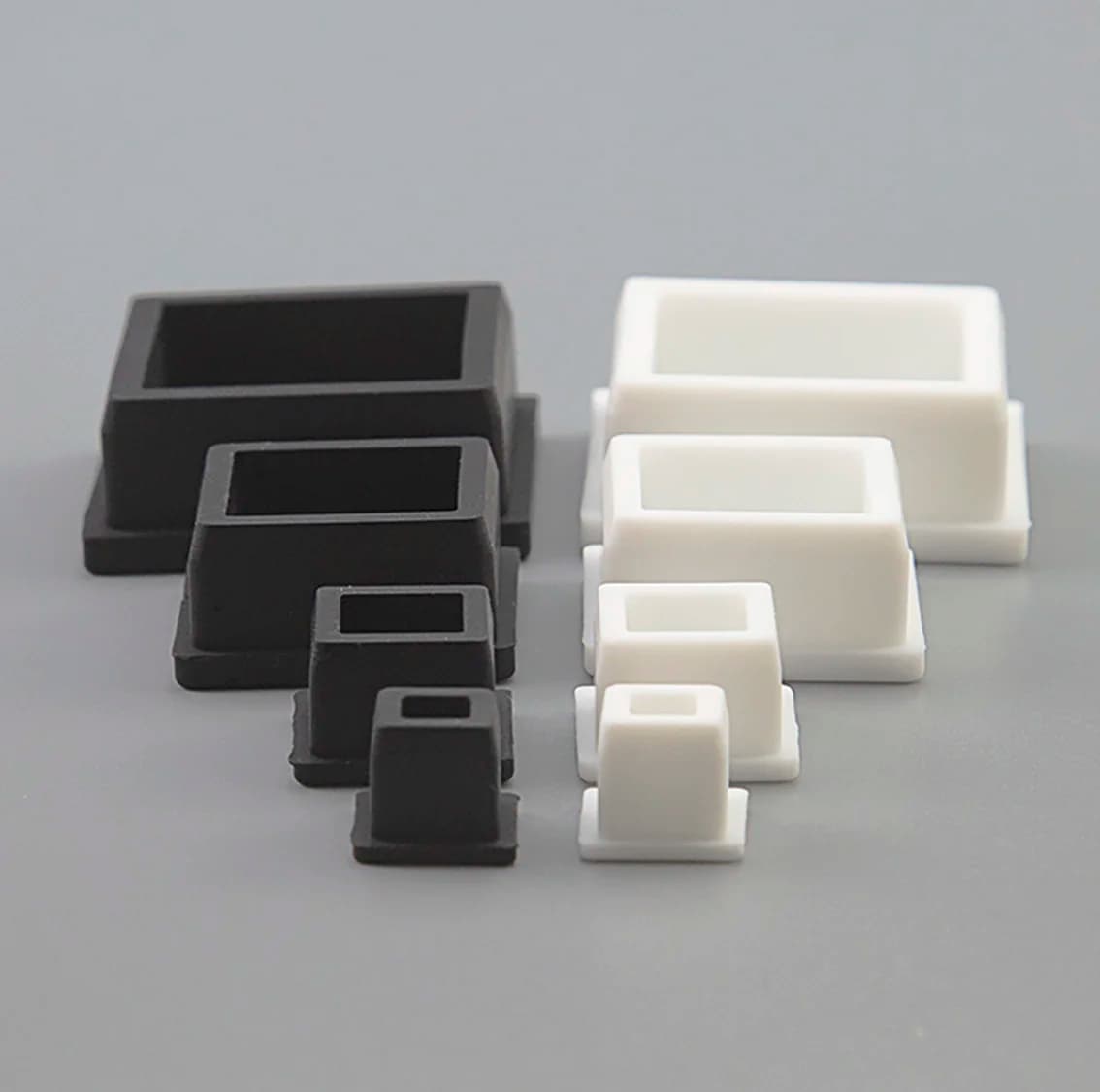 Embouts carrés en caoutchouc de Silicone noir/blanc, bouchons d'obturation de Type T, Section de boîte de Tube, bouchon d'étanchéité