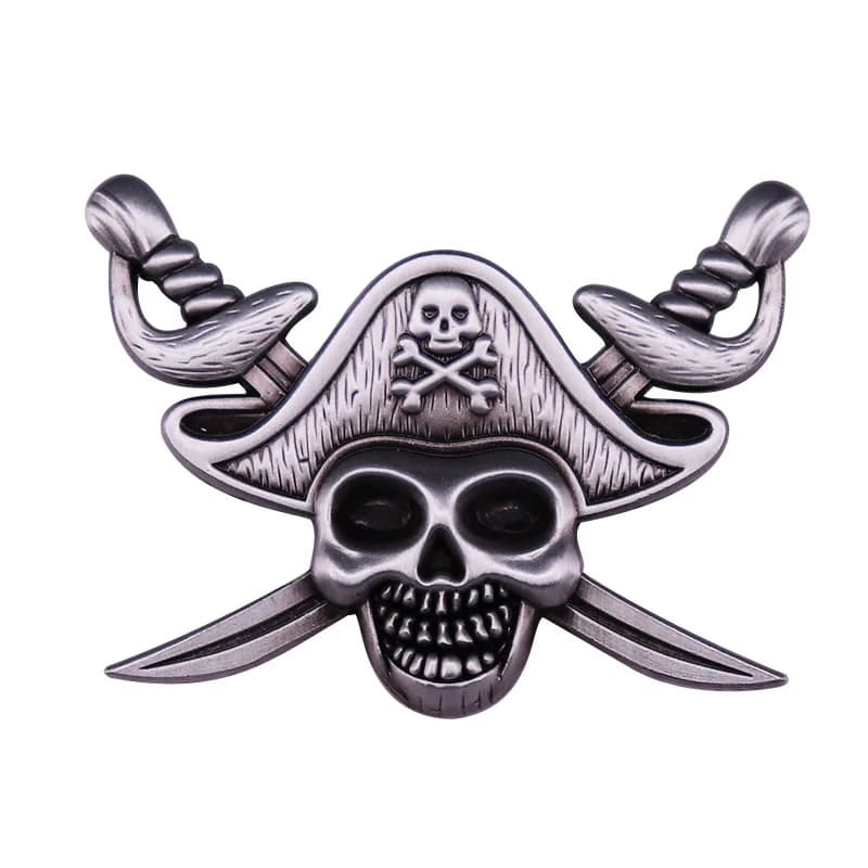 Double Badge crâne de Pirate Jolly Rogers, épingle de Manga japonais